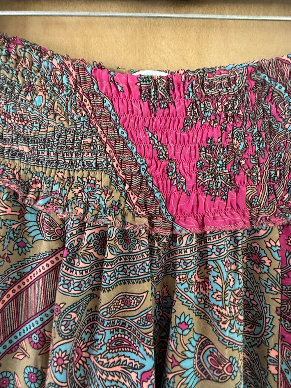 Bohemian Wide-Leg Printed Palazzo Pants in Pink & Orange - Picture 6 of 12
